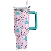 Cartoon Princess Tumbler with Handle & Straw | Princesses Dress and Magic-Blanket | Travel Coffee Mug -Birthday/Christmas Gift to Girl/Women