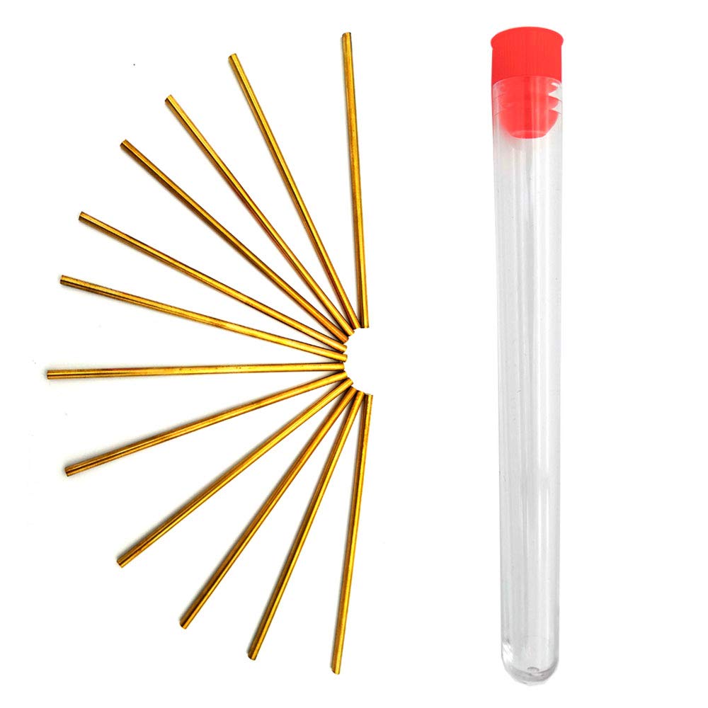 Her Kindness 12 pcs Brass Rod 3mm Solid Round Brass Rod for for RC Model and DIY,with a Transparent Storage Tube