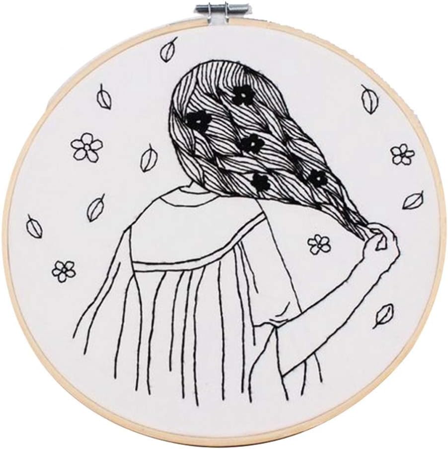 Miada worthwhile Embroidery Cross Stitch Stamped Kits Pre-Printed Patterns Fine DIY Craft Starter(None H03)
