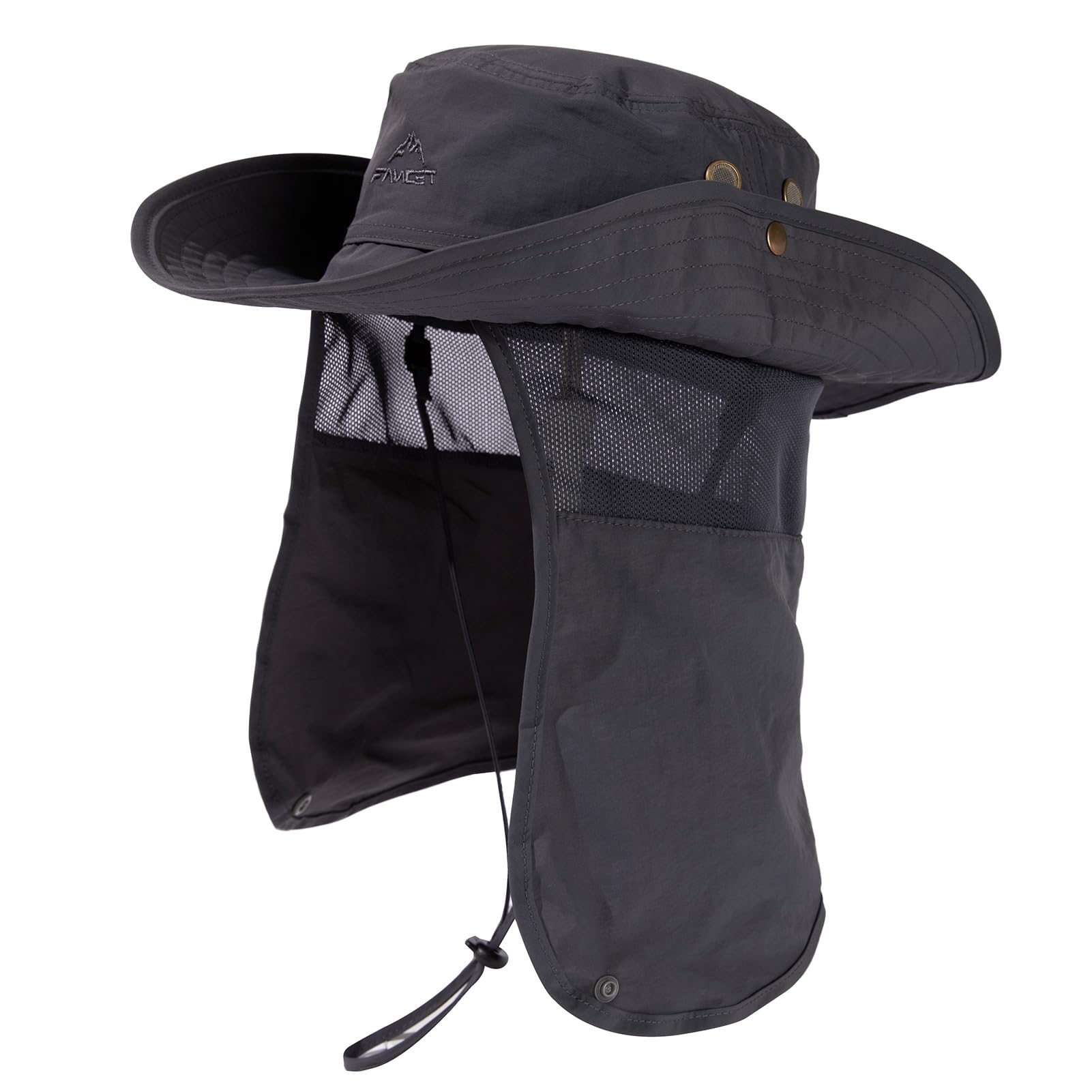 Photo 1 of Comhats Sun Hats for Men Neck Cover Flap Protection UPF50+ Wide Brim Summer Boonie Bucket Waterproof Summer Golf Packable Travel Big Head Large X-Large L XL Dark Grey