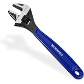 WORKPRO 12-Inch Adjustable Wrench, Wide Jaw Cr-V steel Wrench | Black Oxide Finish, Metric &amp; SAE Scales,Ideal for Home Repairs, Garage, Workshop and DIY Applications