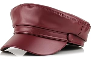 KORIXINE Faux Leather Newsboy Hat for Women Vintage Classic Costume Beret Cap for Men Sailor Fiddler Caps
