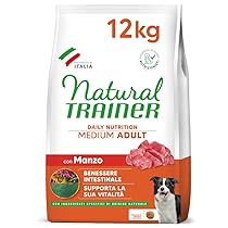 Natural Trainer Medium Cibo per Cani Adulti con Manzo – 12kg