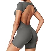 YEOREO One Piece Workout Jumpsuits Rompers For Women Xylia U Neck Sexy Backless Bodysuit Hidden Scrunch Butt Jumpsuit