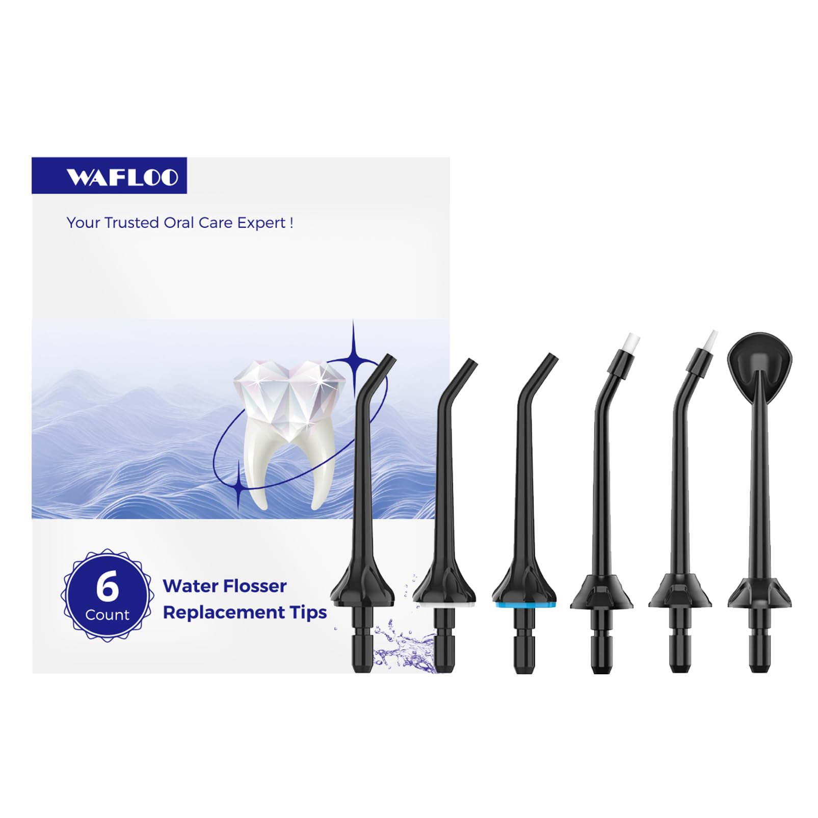 WAFLOO Replacement Jet Tips (6 Pieces) for Water Flosser Y801