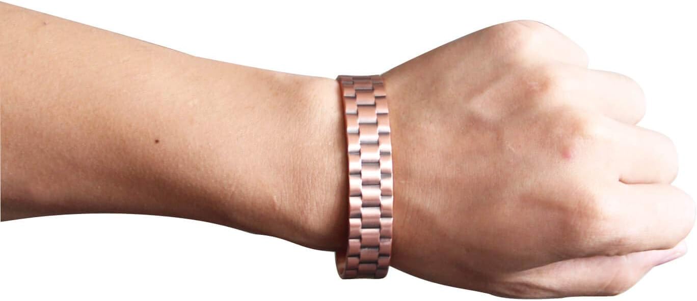 Mens Copper Bracelet 99.9% Pure Copper Magnetic Bracelet with 6 Powerful Magnets for Effective Joint Pain Relief, Arthritis, RSI, Carpal Tunnel: Health & Personal Care