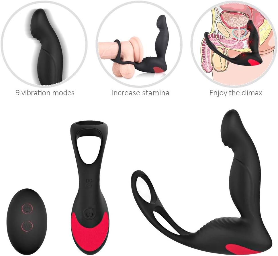 9 Powerful Speed Vibration Rechargeable Stimulator Massaging Toys for Men 3 in 1 Remote Control Ań-us Vibranting Self Pleasure Adults Toys, Tshirt