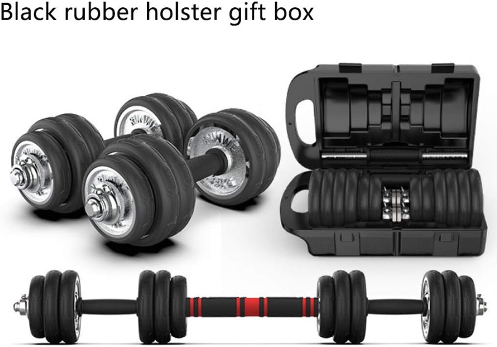 Yyqx Dumbbell Gift Boxed Dumbbell Packing Rubber Dumbbells Men's Pair Barbell Home Fitness Equipment 15/20/30kg Dumbbell Barbell Complex Home Dumbbells (Color : Black 30kg)