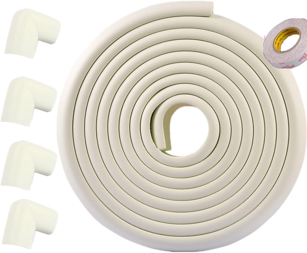 Refosian Safe Edge and Corner Cushion -19.3 ft [16.4 ft Edge + 8 Corners] Child Safety Home Safety Furniture Bumper and Table Edge Corner Protector