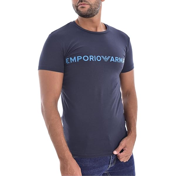 EMPORIO ARMANI ネイビー カットソー　38 Emporio Armani mens Side Logoband Short Sleeve Fitted Fit T