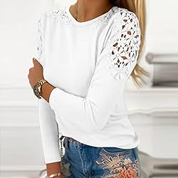 Women's Plus Size Long Sleeve Shirts Lace Hollow
