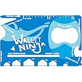 Wallet Ninja 18 in 1 Credit Card Multi-Tool: (Baby Blue, Snow White, Mutant Purple) Eyeglass Screwdriver, Hex Wrenches, Bottle Opener, Phone Stand, Can Opener, Ruler