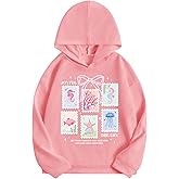 SweatyRocks Girl's Cute Graphic Hoodies Long Sleeve Hooded Sweatshirt Fall Pullovers Tops