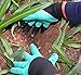 Lerdy Garden Genie Gloves with Fingertips Uniex Claws Quick & Easy to Dig and Plant Safe for Pruning (one pair)