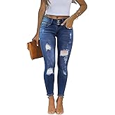 KUNMI Women's Skinny Ripped Trendy Jeans Distressed Stretchy Denim Pants