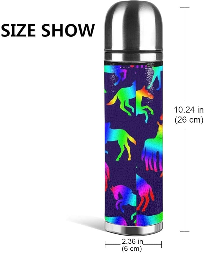 Amazon レインボーホースファンセレブレート水筒 真空断熱 ダブルステンレスボトル ステンレスボトル 軽量 ステンレス鋼 500ml大人 子供用 ウォーターボトル おしゃれ 保温 保冷 スポーツボトル 直飲み 大人 子供用 お洒落 かわいい 遠足 アウトドア 水筒 マグボトル