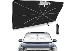 VEENJOY 2025 Upgrade Windshield Sun Shade Umbrella Custom Fit VW Atlas 2018-2024 2025 Foldable UV Protection Car Cover, Emergency Rain Shield & Dashboard Protector - Durable Auto Accessory