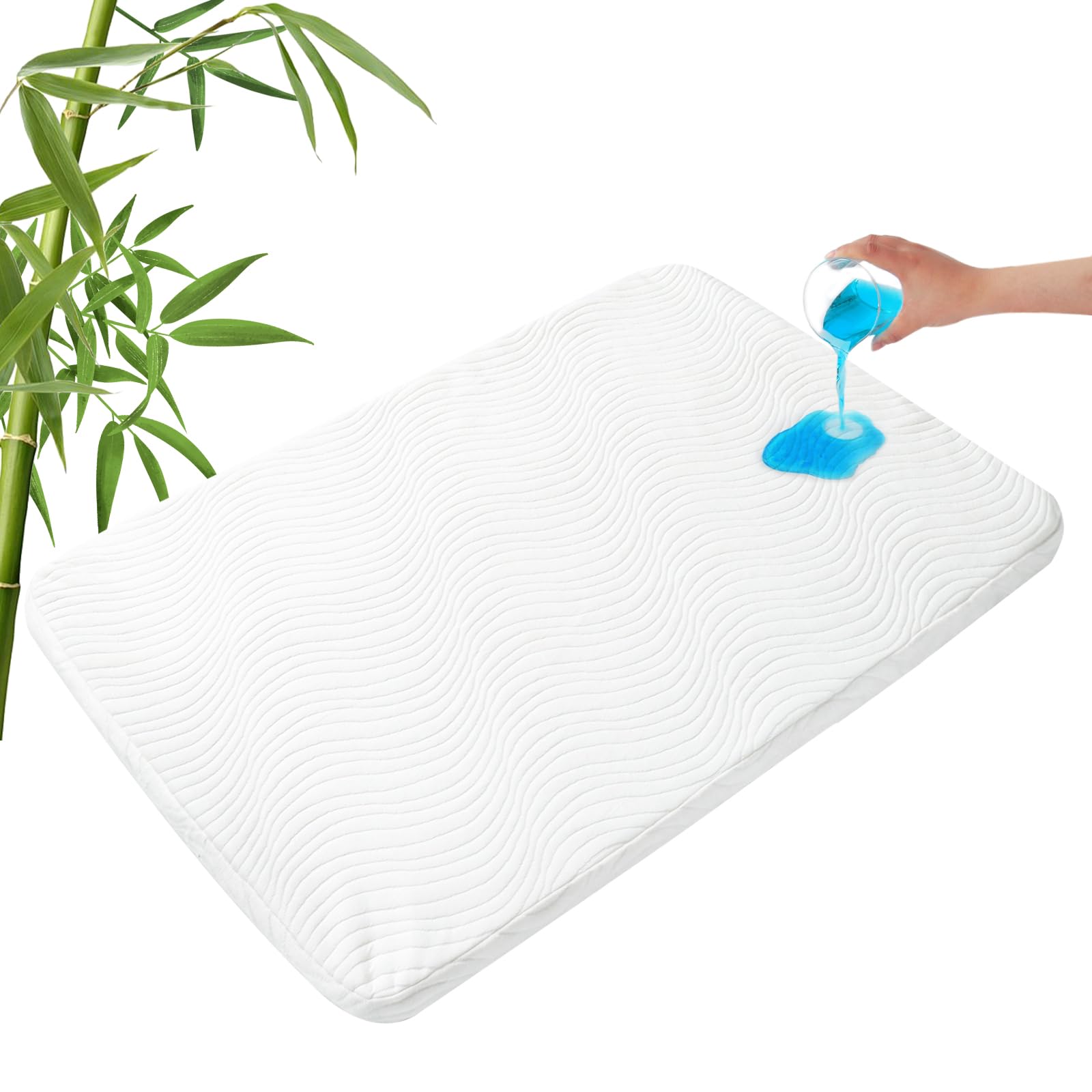 Photo 1 of Pack and Play Mattress 38" x 26" x 1", Pack N Play Mattress Topper Pad with Removable and Washable Cover, Waterproof Playard Pad for Baby & Toddlers