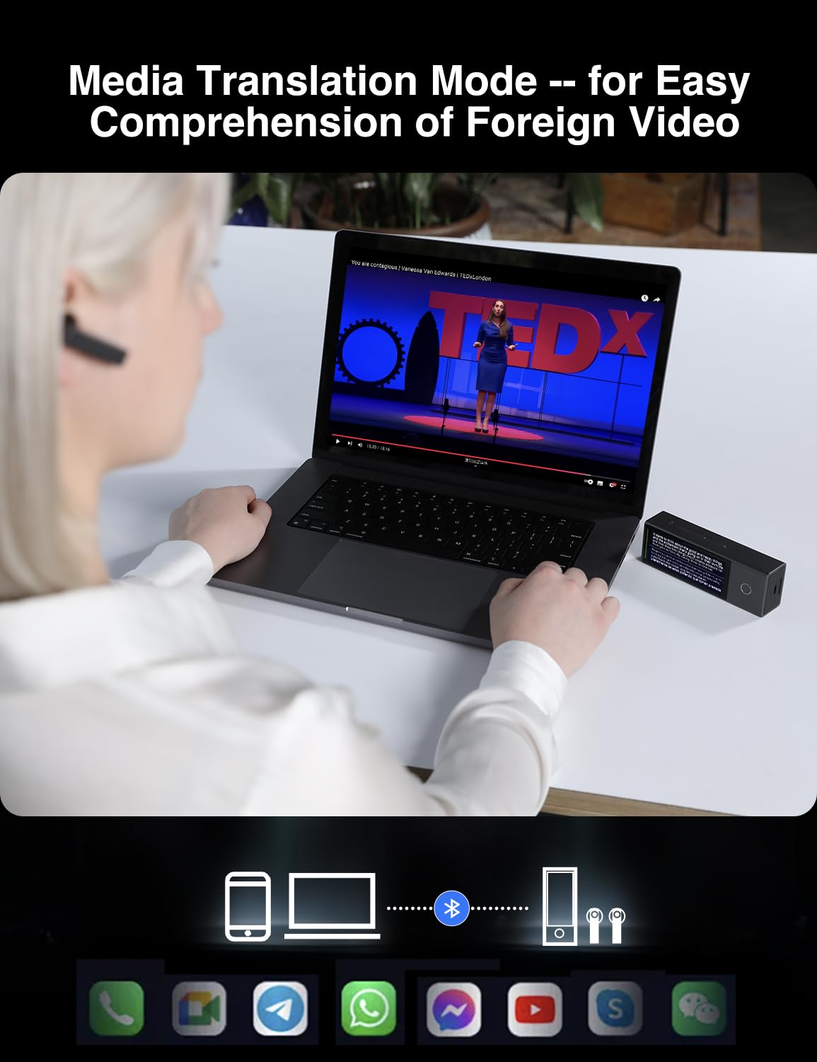 Timekettle X1 AI Interpreter Hub, Standalone Entity, Two Way Simultaneous Translator Earbud, Translator Device Upgraded with Media Translation, Presentation Mode & Upgrade TTS for Multilingual Meeting