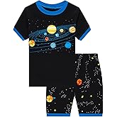 Little Boys Short Set Pajamas for Boys 100% Cotton Toddler Train Dinosaur Sleepwear Summer Clothes Size 2-7T