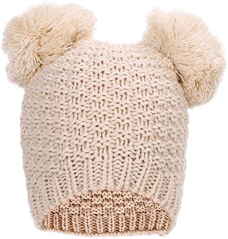 Women's Winter Cable Knit Pompom Ski Snowboard Beanie Hat