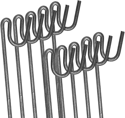 ANSIO Steel Fencing Pins 1.2m Long 8mm Thick Shepherds Crook Head Pack of 10