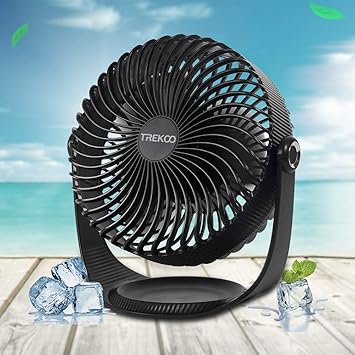 Amazon Com 8 Inch Desk Fan 3 Speeds Trekoo Usb Table Fan Rechargeable Battery Power Operated Air Circulator For Personal Cooling Bedroom Camping Office Products