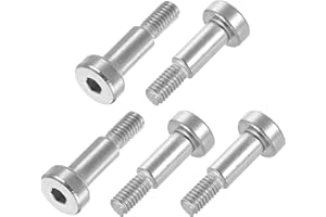 uxcell 6Pcs 304 Stainless Steel Shoulder Bolt 5mm Shoulder Dia 10mm Shoulder Length M4 Thread Hex Socket Shoulder Bolts for Textile Hydraulic Injection Molding Machinery Industries