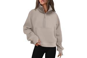 AUTOMET Womens Sweatshirts Half Zip Cropped Pullover Fleece Quarter Zipper Hoodies 2025 Fall Fashion Outfits Clothes
