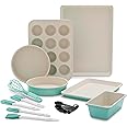 GreenLife Bakeware Healthy Ceramic Nonstick, 12 Piece Baking Set with Cookie Sheets Muffin Cake and Loaf Pans including utensils, PFAS-Free, Turquoise