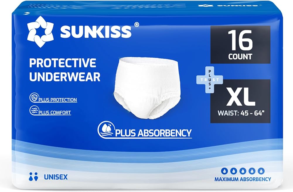 SUNKISS TrustPlus Incontinence Pants Men Women XL 16 Count