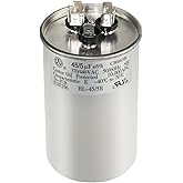 QYCKFIXR AC Capacitor 45+5 uF 45/5 MFD &plusmn;6% 370V/440VAC CBB65 Dual Run Circular Start Capacitor for Heat Pump Air Conditioner，Ten Years of Coverage
