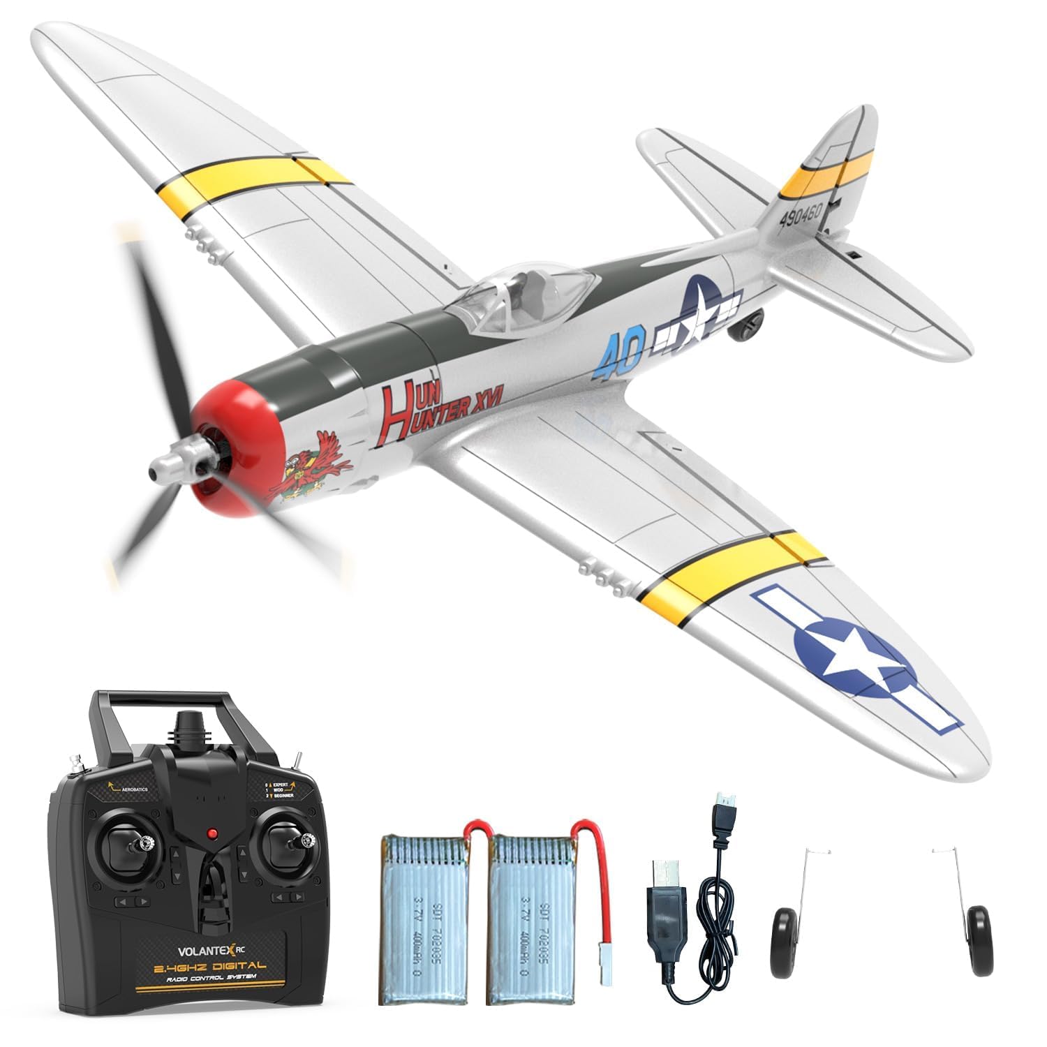 volantexrc RC Plane for Beginners, 4CH Remote Control Airplane P47 RTF with Xpilot Stability & One Key Aerobatics, 2.4GHz Radio Controlled Plane for Adults & beginners