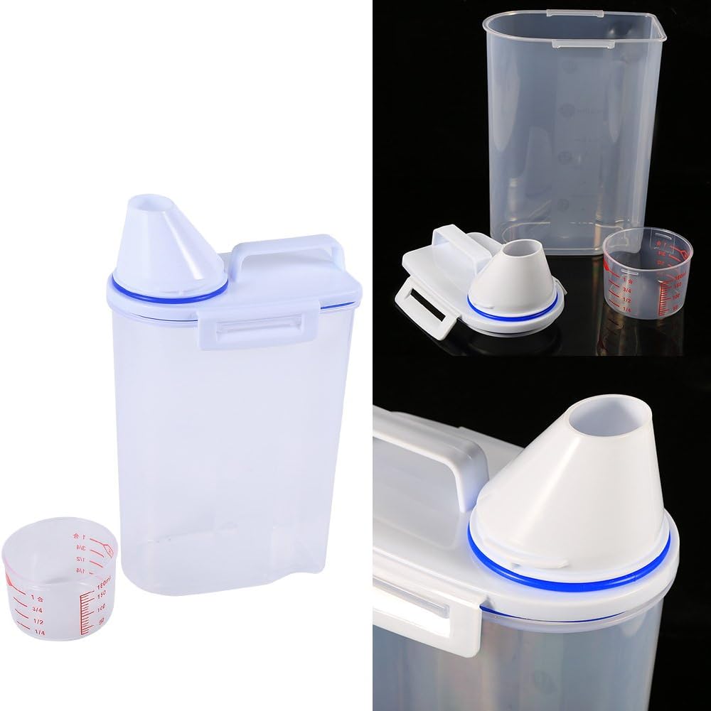 Fdit Pet Food Container Dog Cat Food Storage Set Dry Food Dispenser Easy Pour With Cup - Image 4