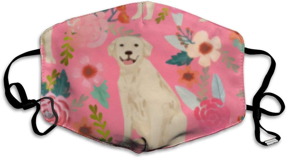 Anti Flu and Saw Dust Masks -Cute Golden Retriever Dog- Reusable Cotton Comfy Breathable Face Masks - Protection Pollution Face Flu Allergens Masks for Women Man