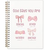 PLKMN Bible Journal Notebook for Women Girls, Pink Bow Coquette Notebook, Christian Notebook for Women, Notebook for Bible Notes, Bible Journal Notebooks for Note Taking 5.5x8.3 Inch