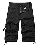 AOYOG Men's Cargo Shorts 3/4 Cotton Relaxed Fit