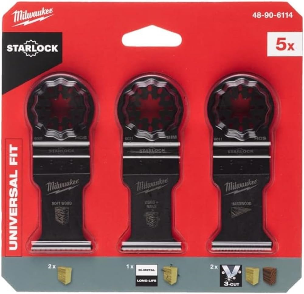 Milwauee 48906114 Set of 5 Wooden Multitool Blades