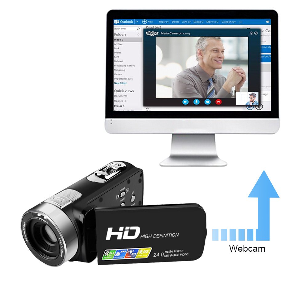 Videokamera Full-HD Camcorder 1080p 24 Megapixel-Digitalkamera fur Standbilder