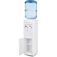 COSVALVE 5 Gallon Top Loading Water Dispenser, Electric Hot/Cold Water Cooler Dispenser with Child Lock and Storage…