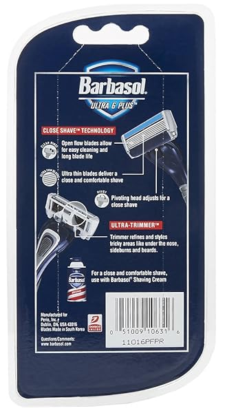 BARBASOL ULTRA 6 PLUS PREMIUM DISPOSABLE RAZOR, 3 COUNT