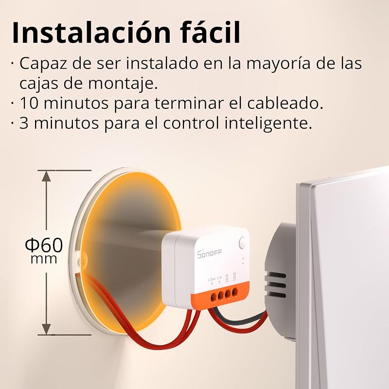 ZBMINIL2 Interruptor Inteligente Zigbee, Sin Neutro, Mini Módulo Relé para Luz, Control de 2 Vías, Compatible con Alexa y Google Home, Requiere Hub Zigbee