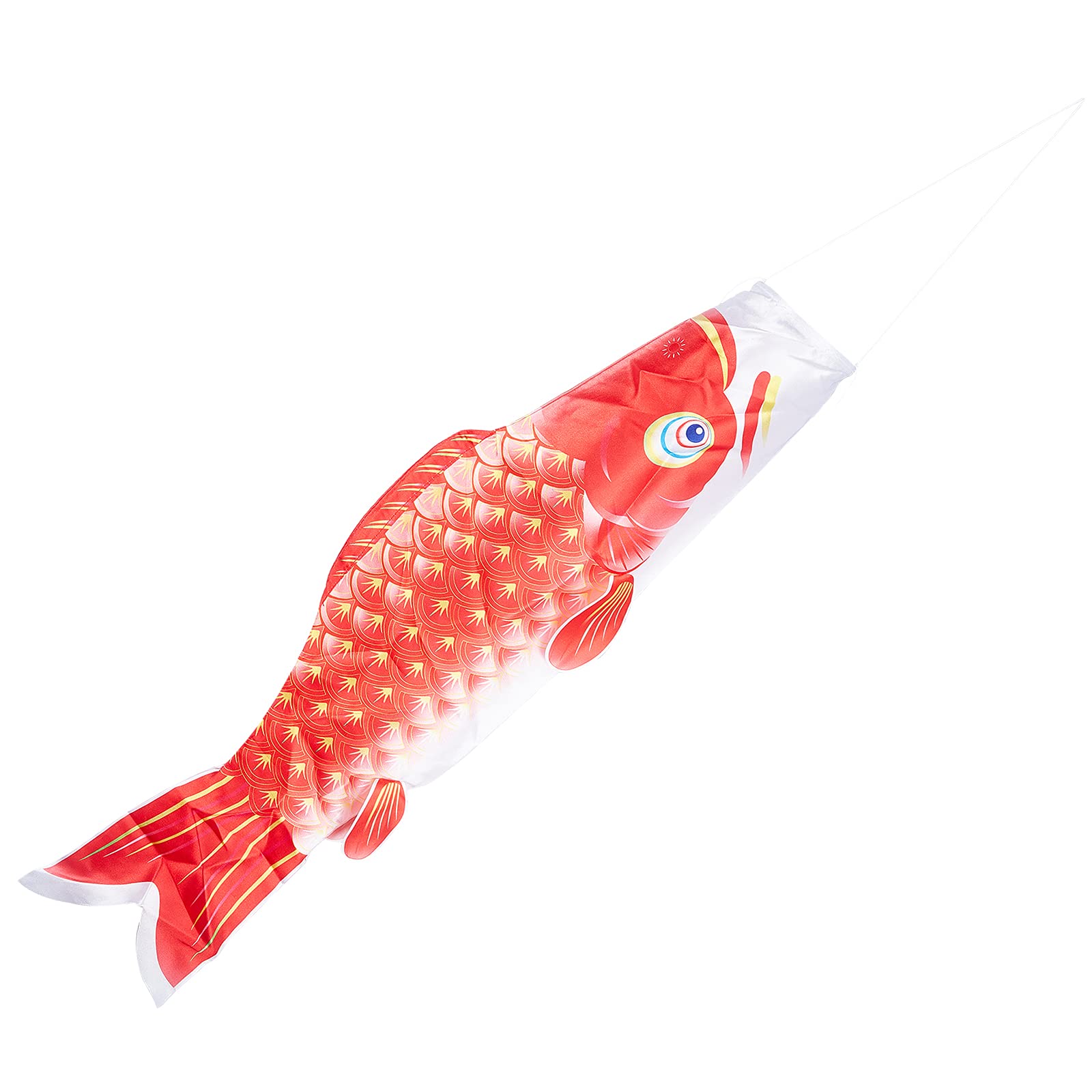 GORGECRAFT 36 inch Koi Fish Flag Koinobori Colorful Fancy Carp Wind Streamer - Japanese Cartoon Flag for Garden Backyard Nipponese Sushi Bar Izakaya Room Decoration Hanging Wall Decor-Red