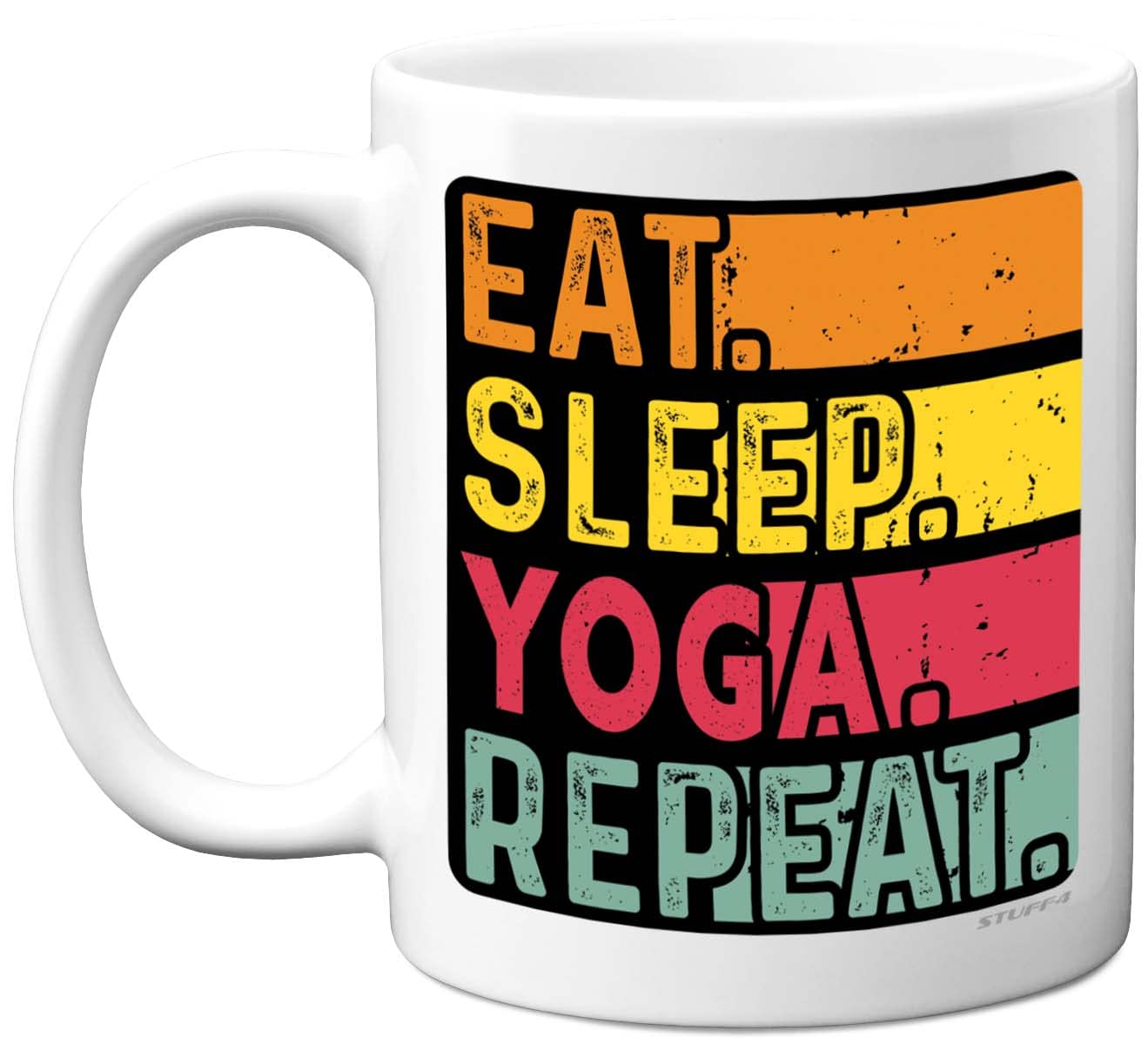 Stuff4 Birthday Mug Gifts for Men Women Him Her - Eat, Sleep, Yoga, Repeat - Funny Happy Birthday Present Gift for Meditate Asanas Meditation Lovers, 11oz Ceramic Dishwasher Safe Premium Mugs