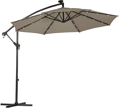free standing parasol with lights