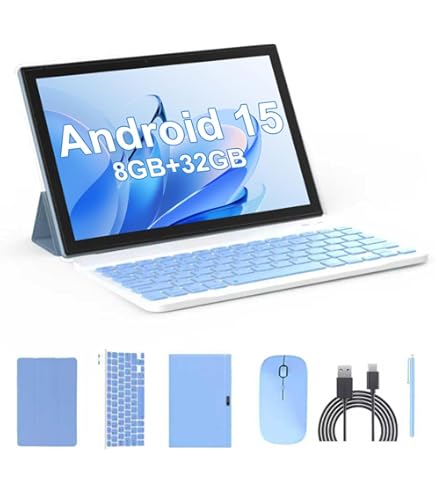 Amazon.com : 2 in 1 Tablet with Keyboard Case Mouse Stylus, 10