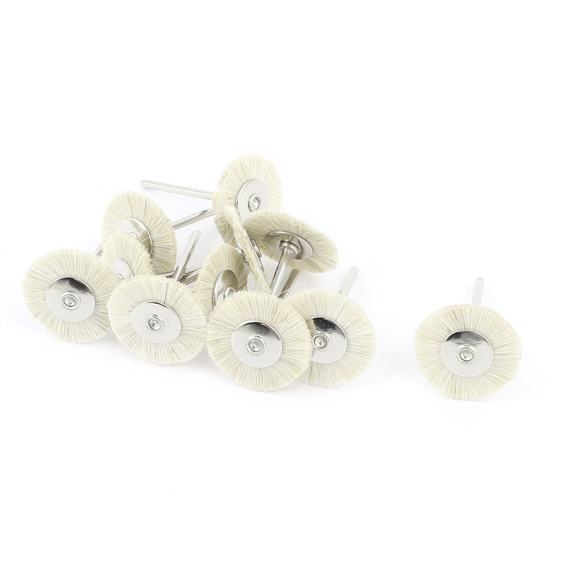 Sourcingmap 25mm 1 Inch Dia Bristle Polishing Buffer Buffing Wheel White 11 Pcs