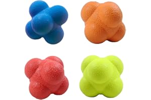 ROLUXENTIA Reaction Balls 4 Pack, 2.8 Inch - Baseball Handball Reflex Training Equipment, Hand-Eye Coordination, Speed Reflex Trainer for Agility Games and Garden Family Gatherings