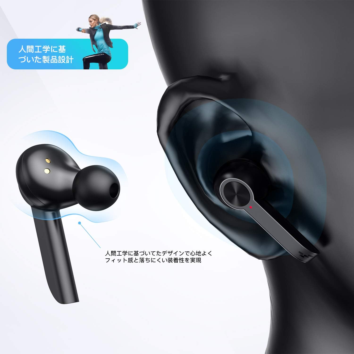 【中華ワイヤレスイヤホン】Bluetooth イヤホン【2020進化版 Bluetooth 5.0+EDR】完全ワイヤレスイヤホン wireless earphones IPX5防水規格