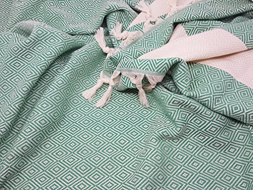 Stefano Ferrante ELMAS Hamamtuch Saunatuch Pestemal Fouta Strandtuch Badetuch Handtuch Baumwolle Backpacker 100x180 cm… – Bild 3